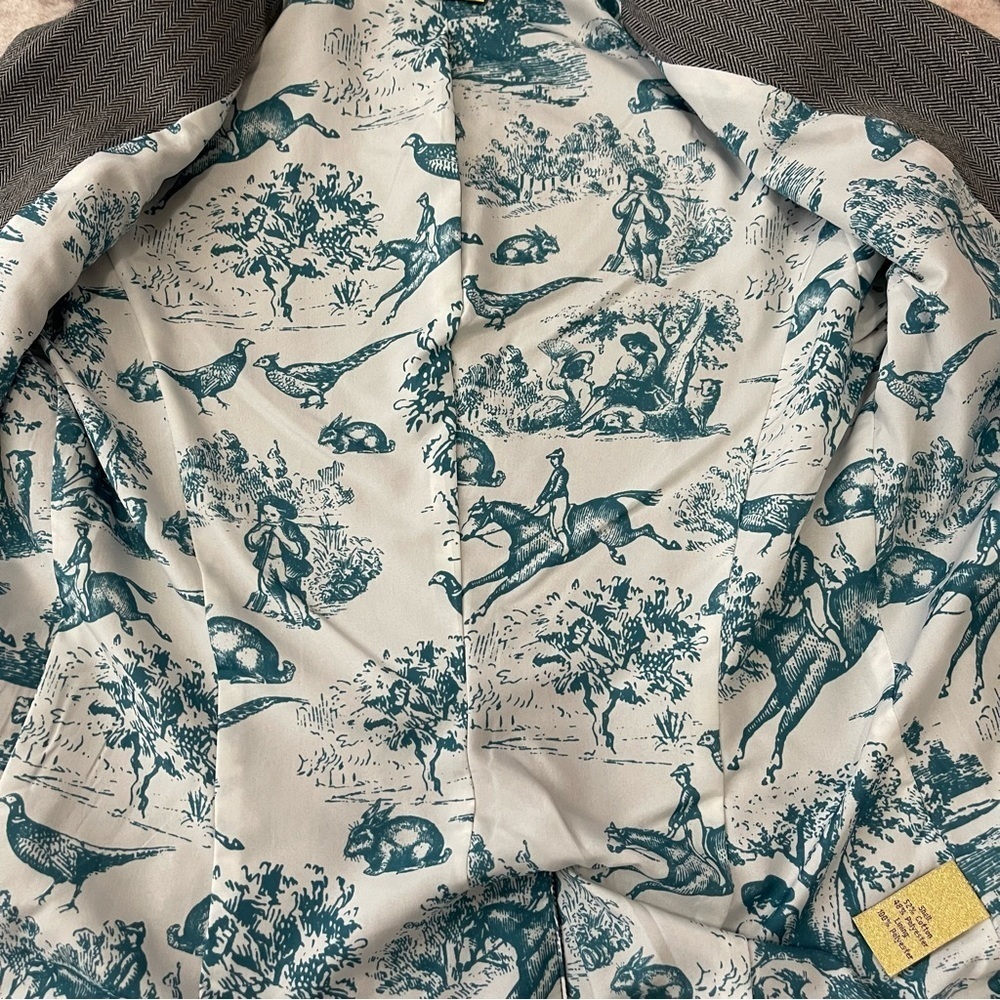 Princess Vera Wang Gray Herringbone Y2K Blazer Gold Heart Buttons Size Small - Picture 5 of 10